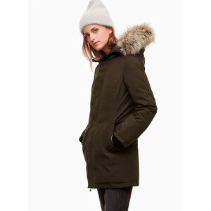 Aritzia TNA Haven Climate Lab Goose-down Parka Dark Olive, Size XS, $378